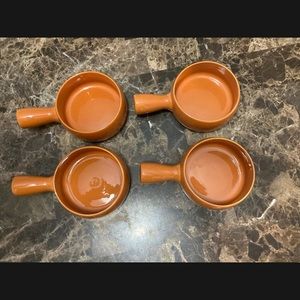 STONEWARE / OVEN PROOF "SOUP BOWLS W/HANDLES" ~ (LOT OF 4) ~ **MADE IN JAPAN**